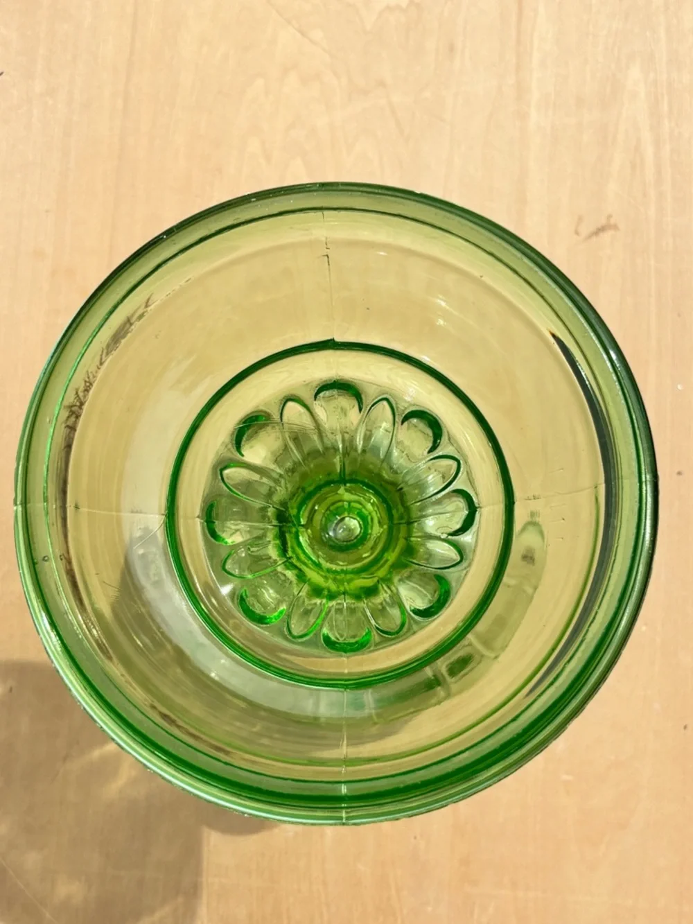 Vintage/Antique Giant Uranium Glass Oil Lamp
